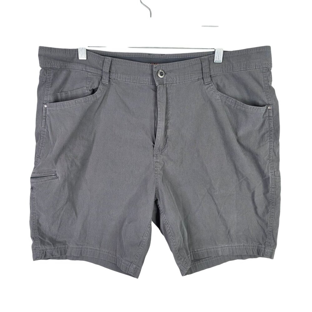Mens Hawke & Co Gray Cargo Shorts 8" Inseam Cotton Nylon Blend Stretch Size 40